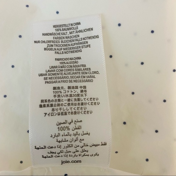 JOIE White Polka Dot Flutter Sleeve Ruffle Peplum Achava Top Small - Picture 14 of 16